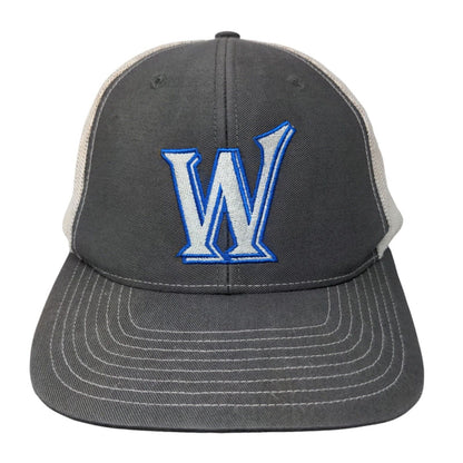 Letter W Snapback Mesh Back Trucker Hat Gray One Size Richardson