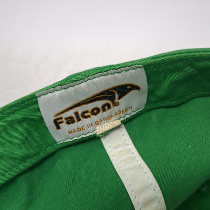 Falcon Baseball Cap White Green One Size Distressed Irish Shamrock Frayed Hat