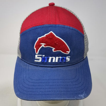 Simms Trucker Hat Blue One Size Outdoor Fishing Trout Mesh Back Snapback Hat