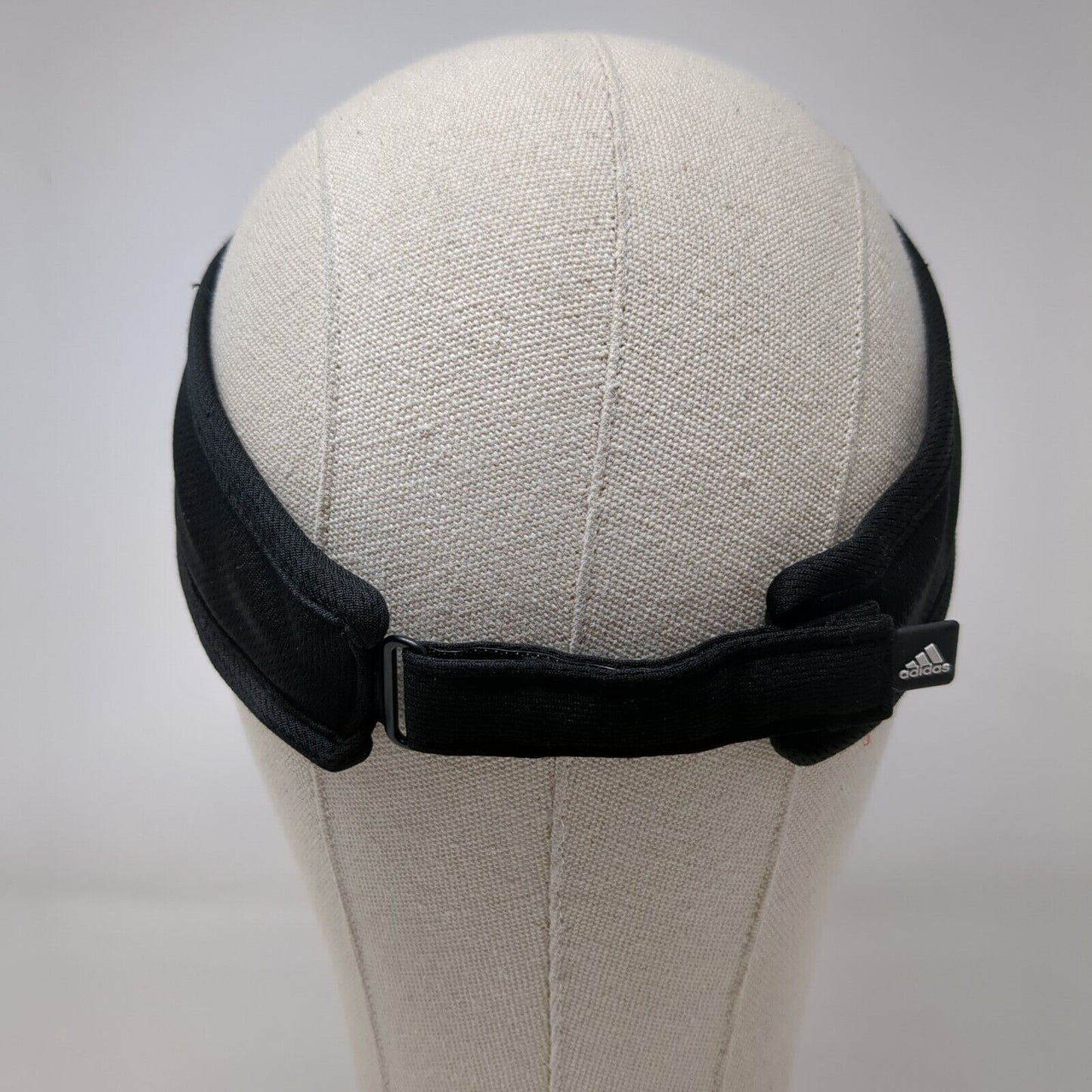 Adidas Climalite Strapback Sun Visor Hat Black OSFA Adjustable 3 Stripes