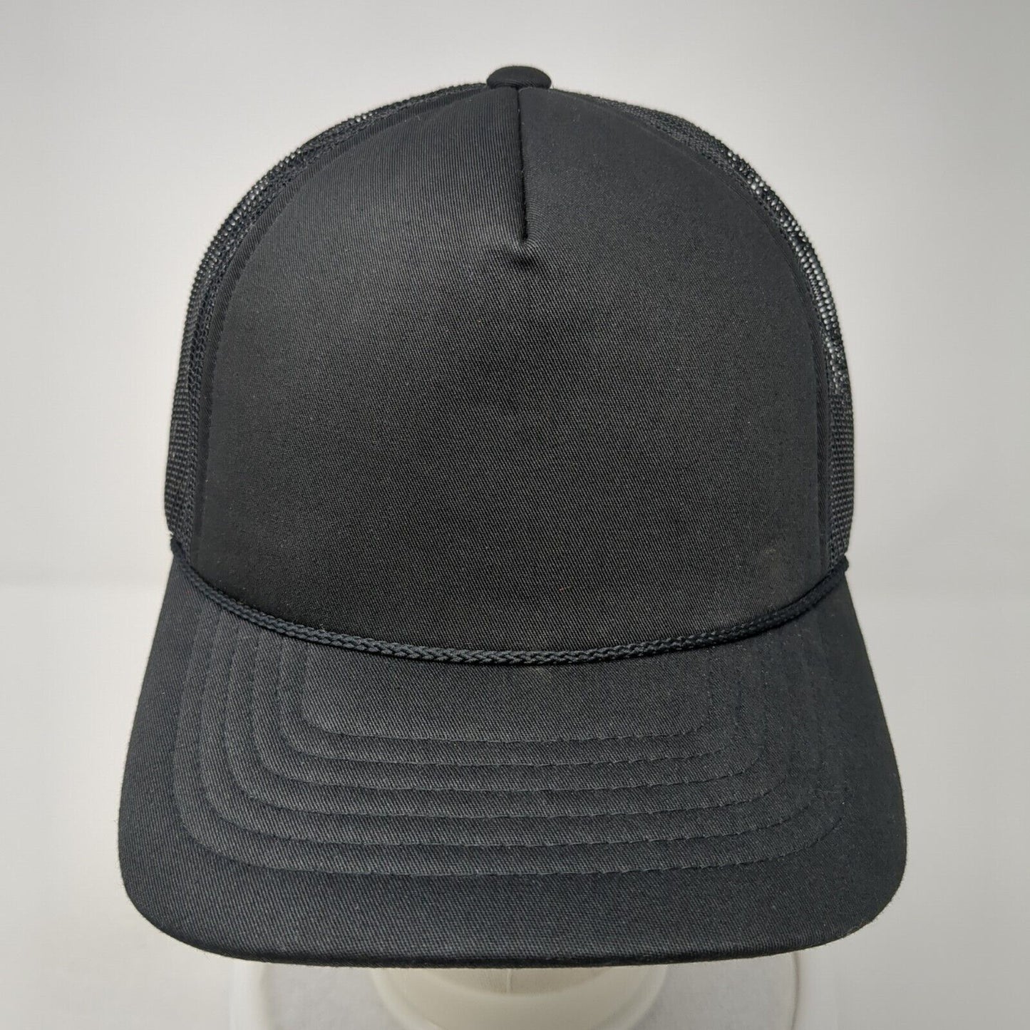 Richardson Snapback Mesh Back Rope Trucker Hat Black One Size Blank