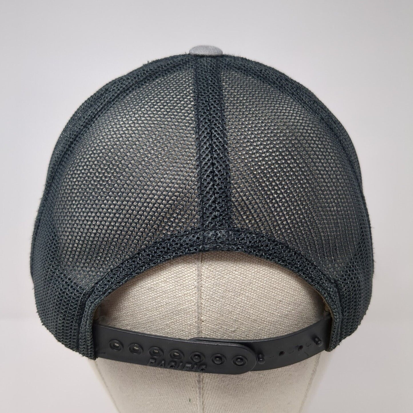 Our Town Snapback Trucker Hat Gray OS Adjustable Mesh Back Pacific Headwear