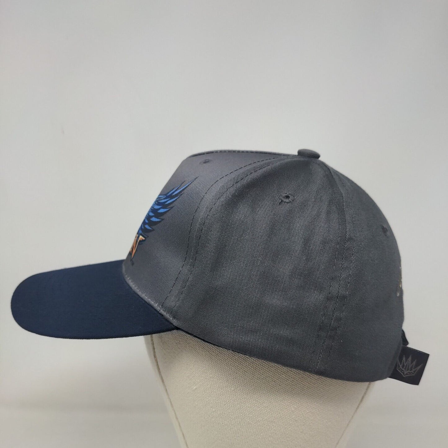 Bozkee Men's Strapback Hat Gray OSFM Cedar Point Valravn Rollercoaster Logo