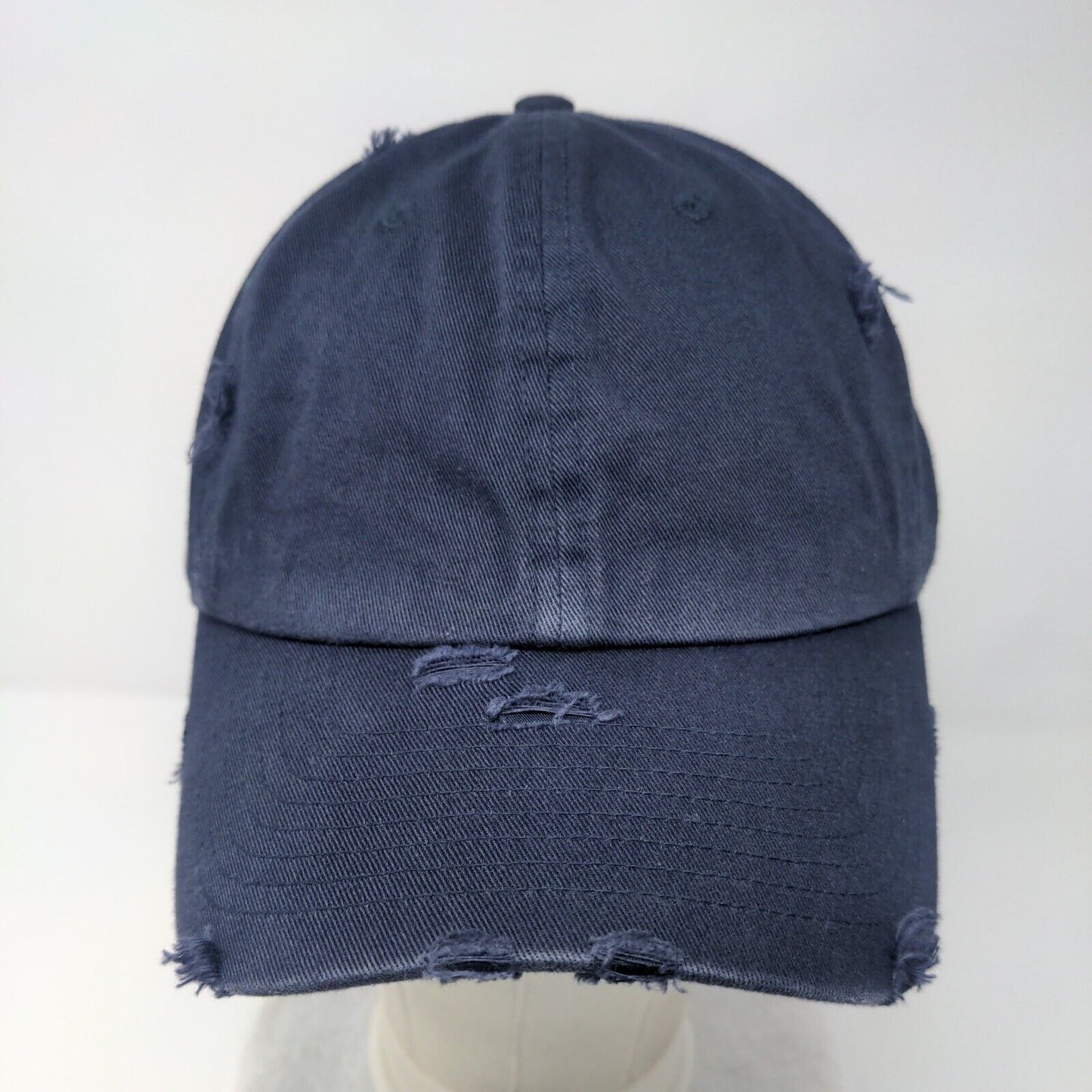 KB ETHOS Slideback Hat Blue OSFA Adjustable Solid 6 Panel Distressed