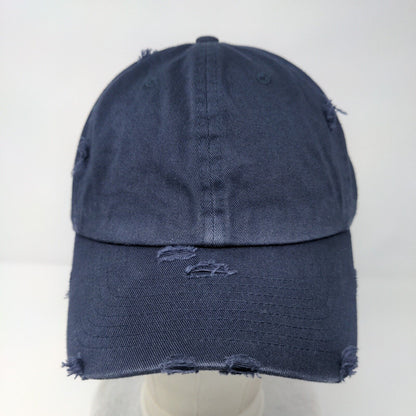 KB ETHOS Slideback Hat Blue OSFA Adjustable Solid 6 Panel Distressed
