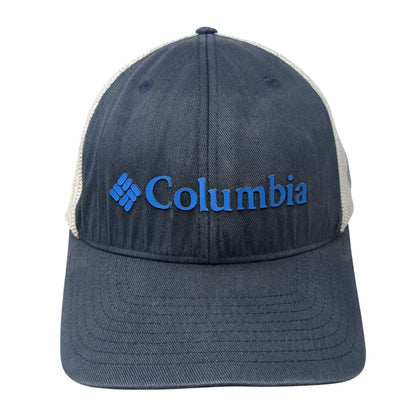 Columbia Fitted Trucker Hat Blue One Size Lightweight Embroidered Mesh Back