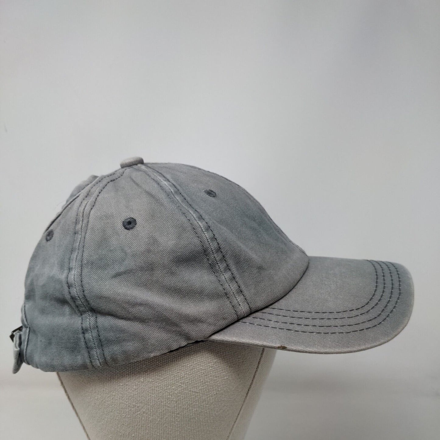 Unbranded Slideback Hat Blue One Size Adjustable Vented Holes Ponyback Blank