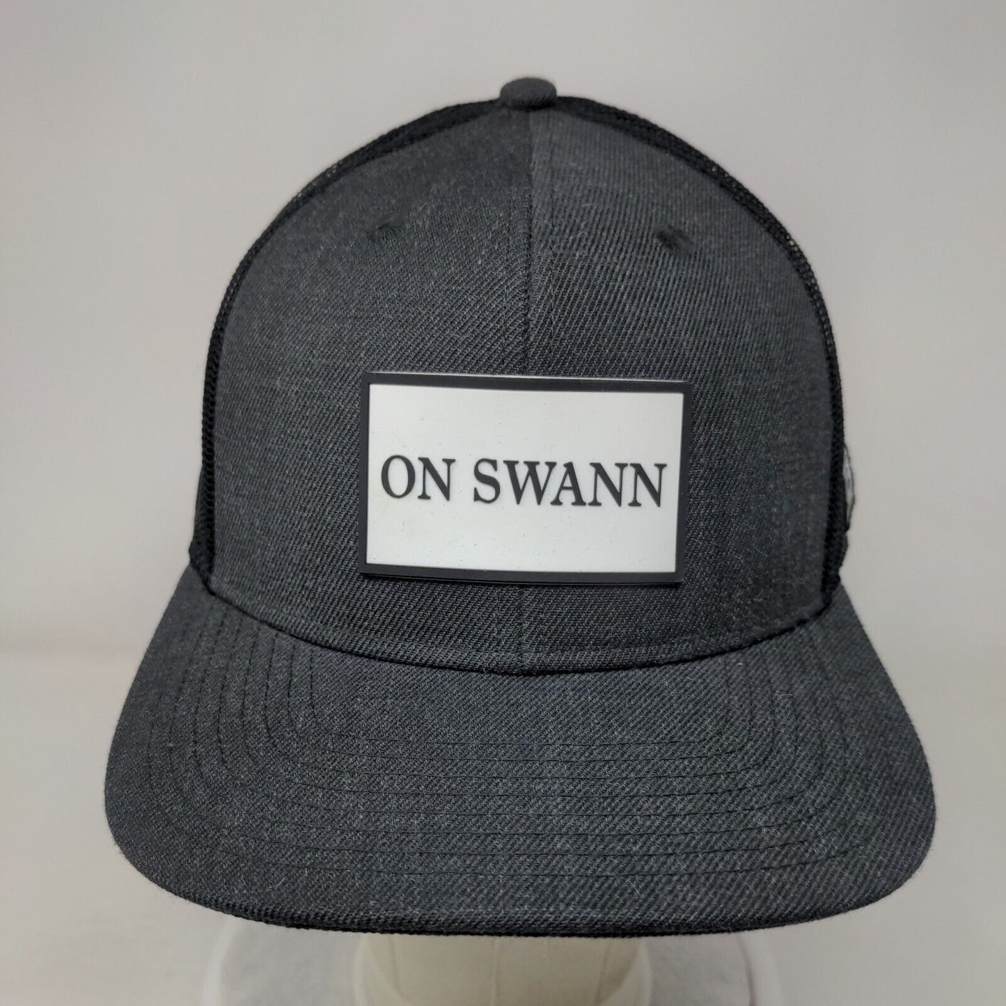 On Swann Snapback Mesh Back Trucker Hat Gray One Size Branded Bills