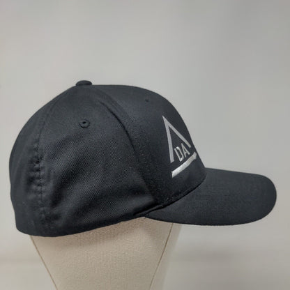 DA Triangle Fitted Hat Black L/XL Embroidered Logo Flexfit Yupoong