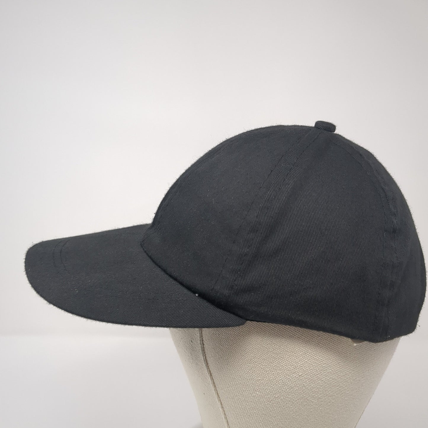 Unbranded Strapback Baseball Cap Black One Size Adjustable 6 Panel Blank