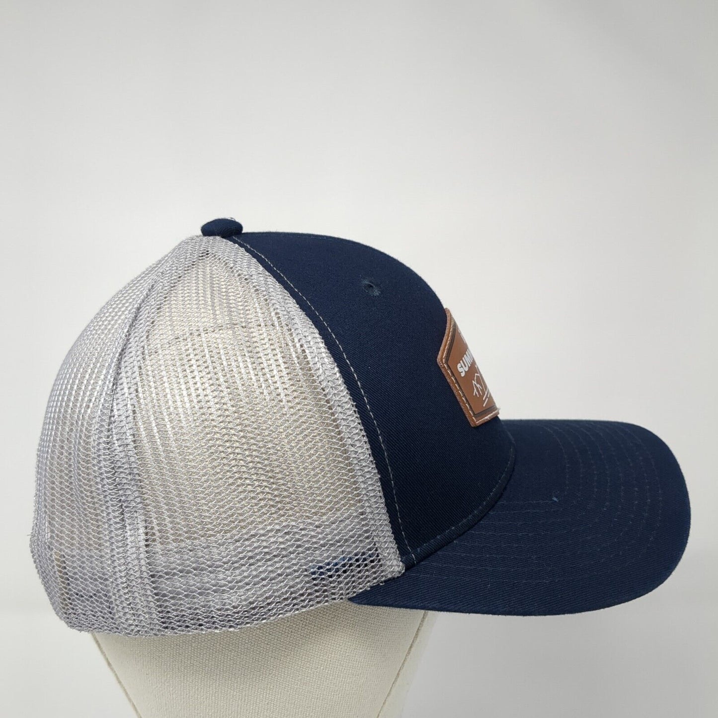 iFIT Summer Camp Patch Snapback Trucker Hat Blue One Size Mesh Back