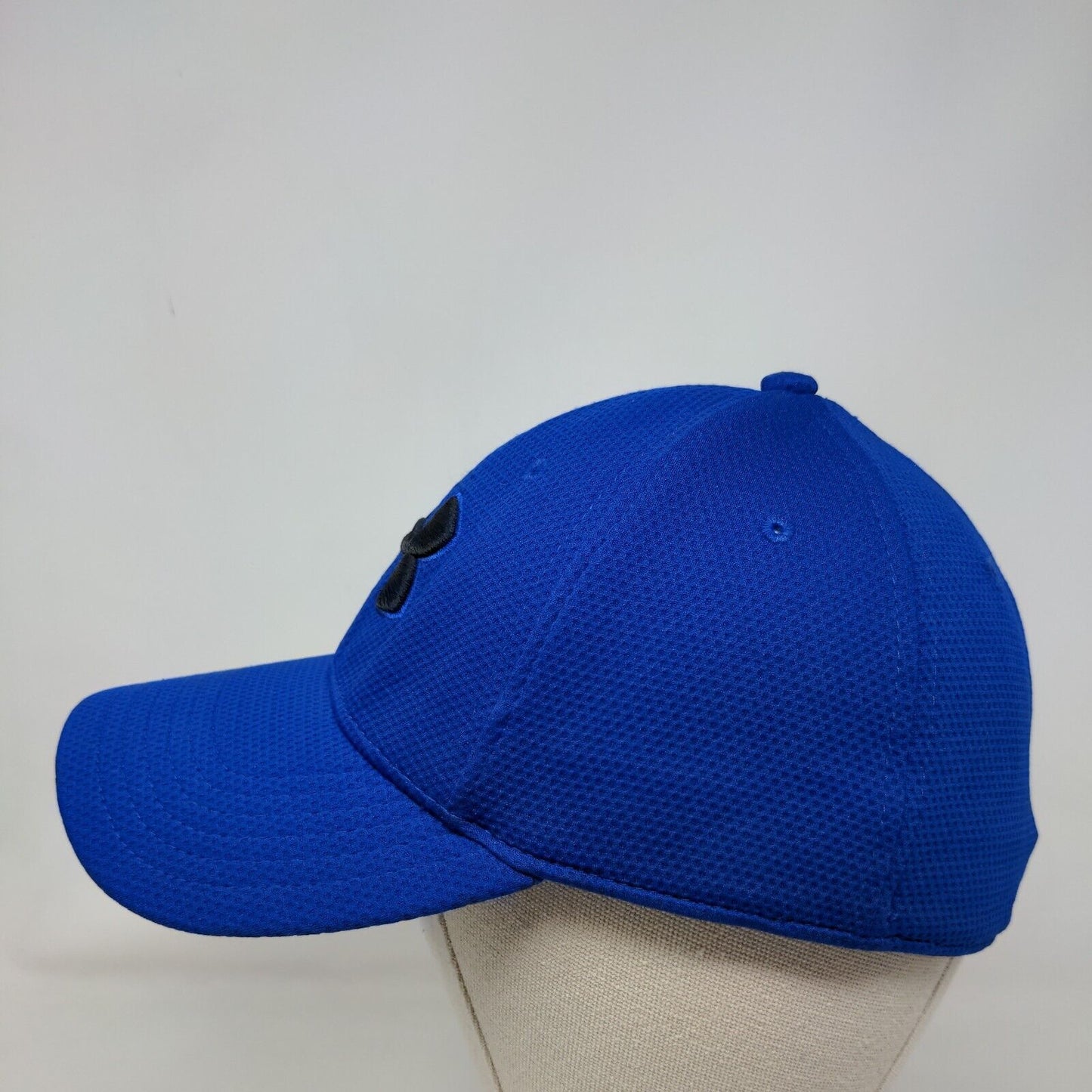 Under Armour Fitted Hat Blue L/XL Breathable Embroidered Vented Holes 6 Panel