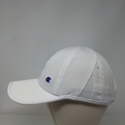 Champion Strapback Hat White One Size Adjustable Embroidered Breathable 6 Panel