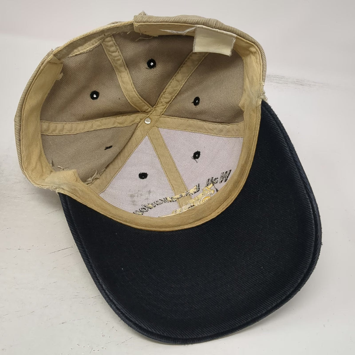 Baseball Cap Beige Black One Size Wall Excavation Mackay Backhoe Embroidery Hat