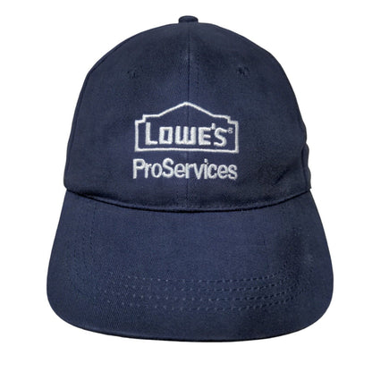 Lowe's Pro Services Strapback Hat Blue OSFA Embroidered Solid 6 Panel