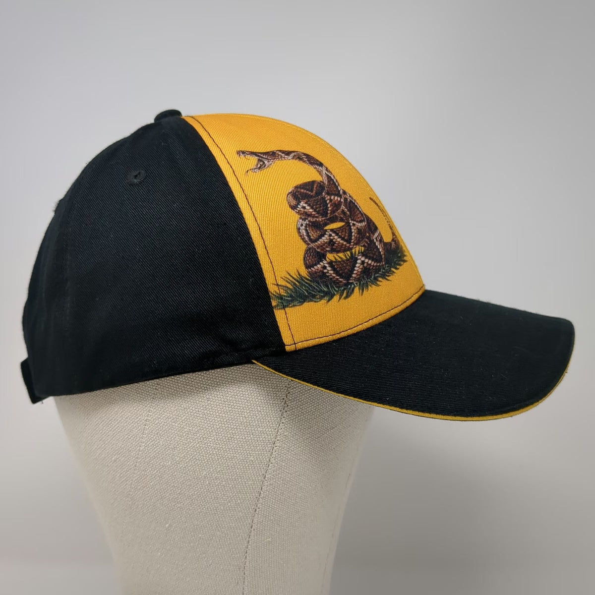 American Mills Baseball Cap Yellow One Size Gadsden Flag Don't Tread On Me Hat
