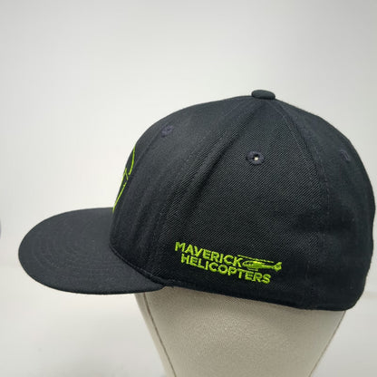 Yupoong Maverick Helicopters Tour Baseball Cap Black Green 6 7/8 210 Fitted Hat