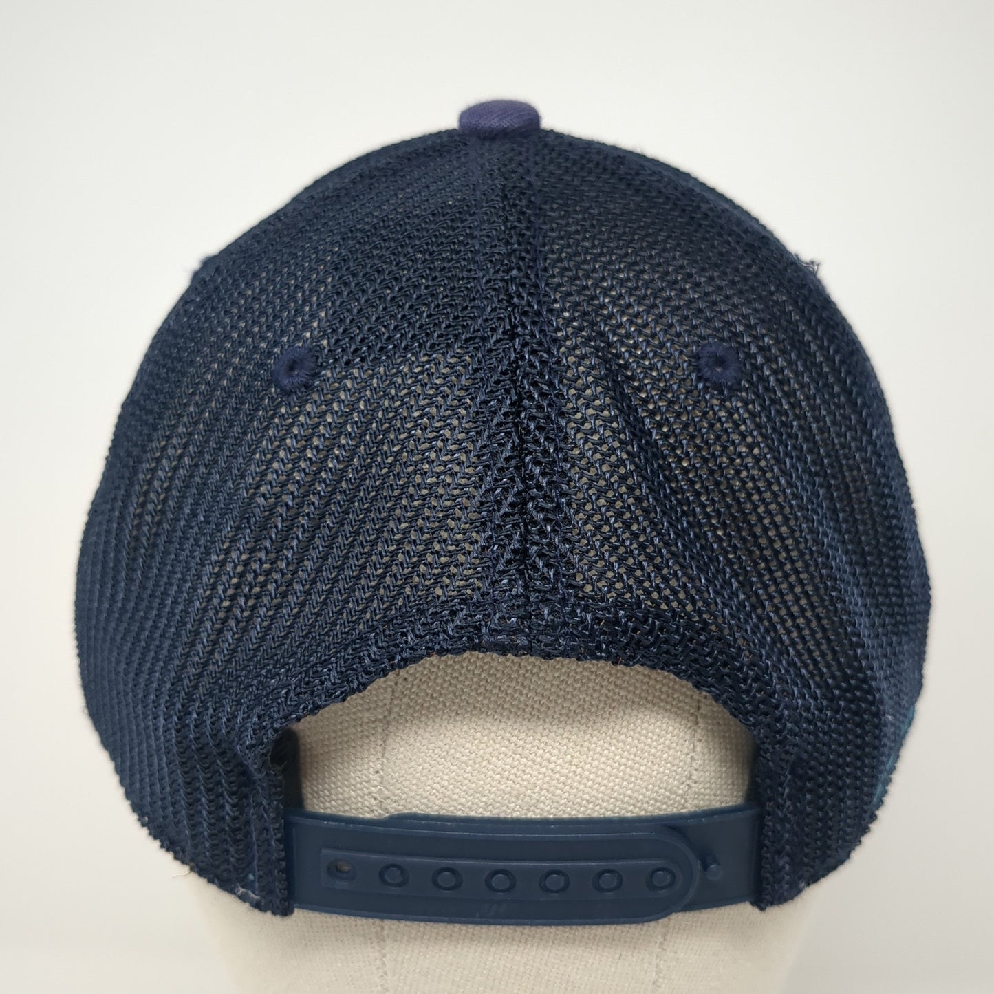 Happy Camper Trucker Hat Blue One Size Adjustable Mesh Back Outdoor Research