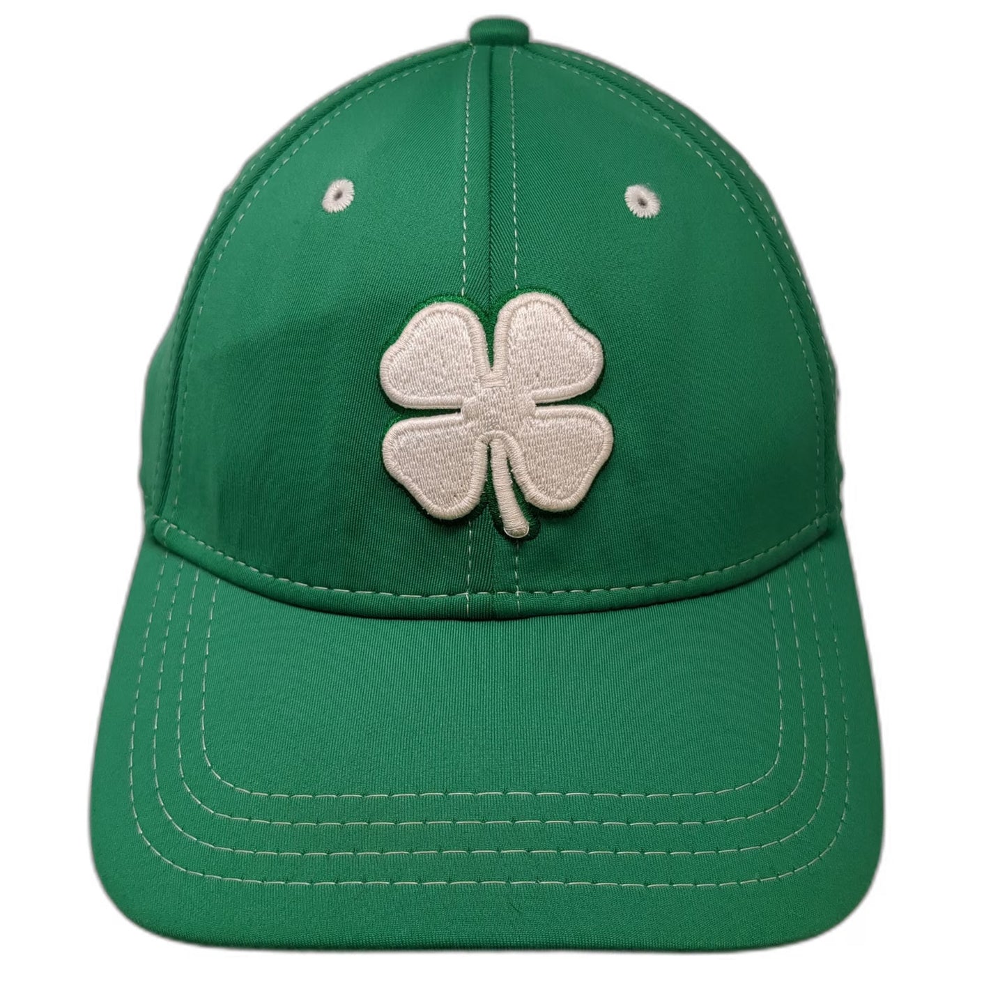 Black Clover Baseball Cap Green M Live Lucky Four Leaf Clover Stretch Fit Hat