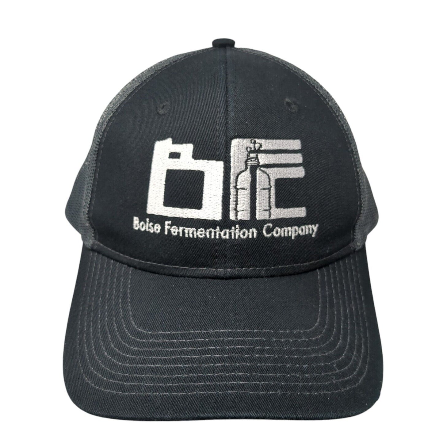 Boise Fermentation Company Snapback Trucker Hat Black One Size Mesh Back