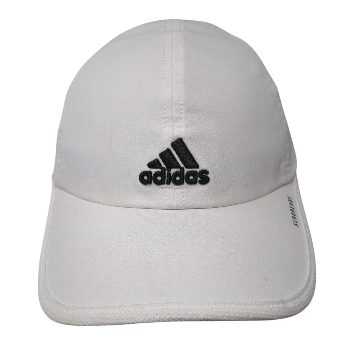 Adidas 3 Stripes Aeroready Strapback Hat White One Size Embroidered