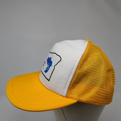 Sprague River Snapback Trucker Hat Yellow OS Adjustable Mesh Back Sportcap