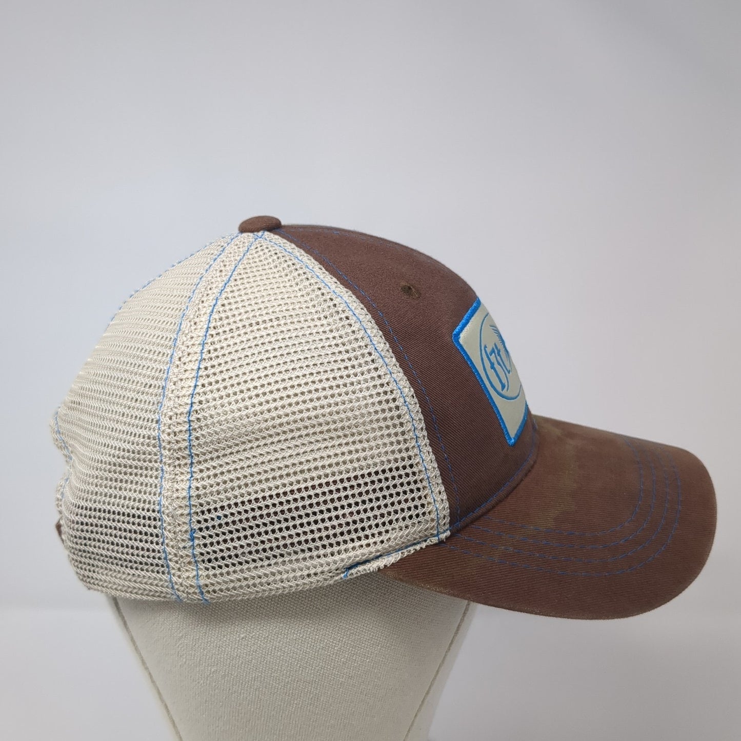 F3t Fly Fishing Trucker Hat Brown One Size Adjustable Mesh Back Costa Del Mar