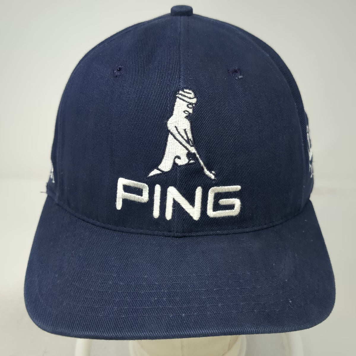 Ping Baseball Cap Blue One Size Pingman Logo Strapback Made in USA hat Vintage
