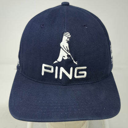 Ping Baseball Cap Blue One Size Pingman Logo Strapback Made in USA hat Vintage