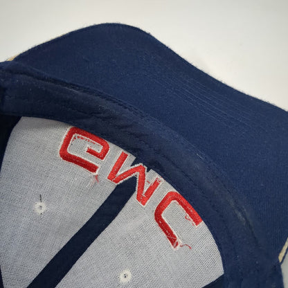 Baseball Cap Blue Red White One Size GMC Logo Sandwich Brim Strapback Hat Truck