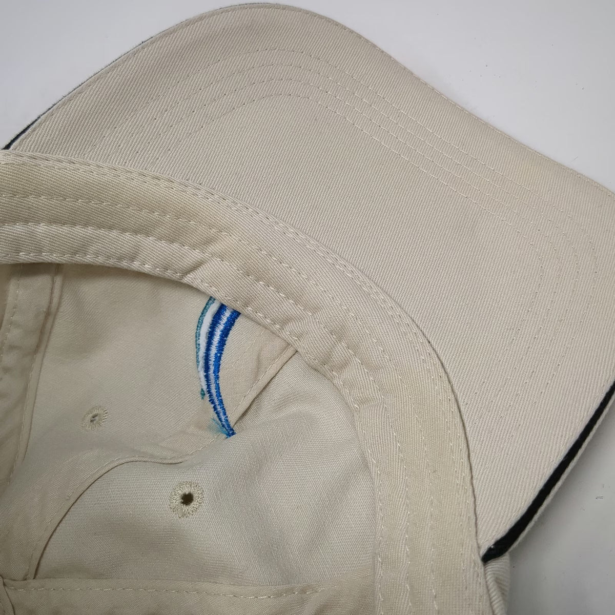 Port Authority Baseball Cap Beige Blue Black One Size Clearwater Seed Logo Hat
