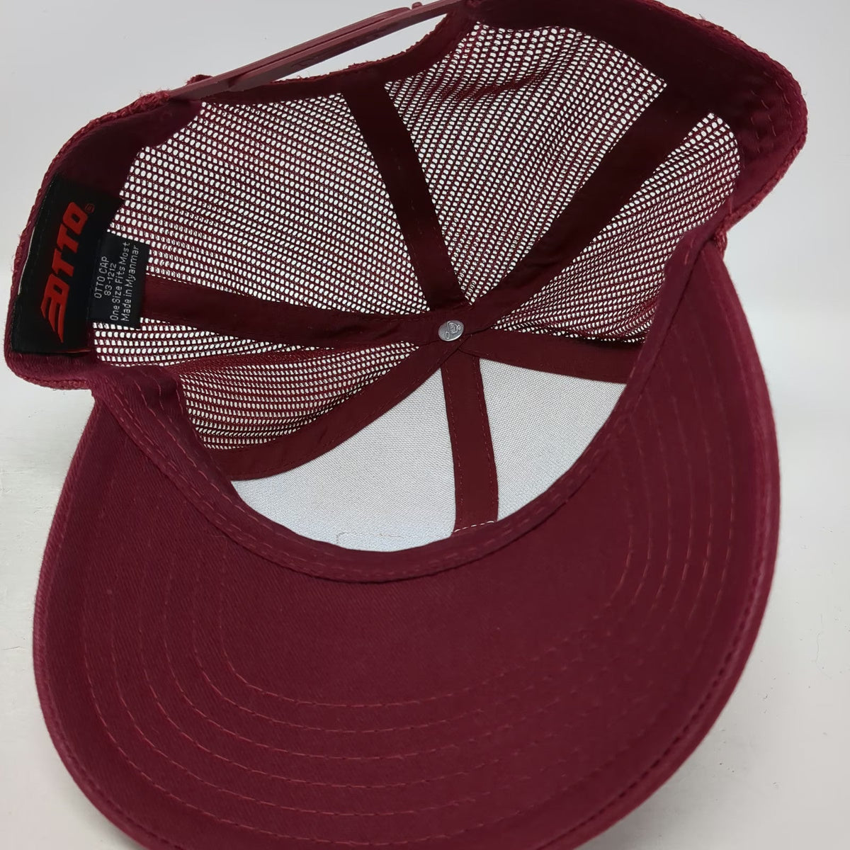 OTTO Red Trucker Hat One Size Cork Front Truck Stop San Pedro Belize Snapback