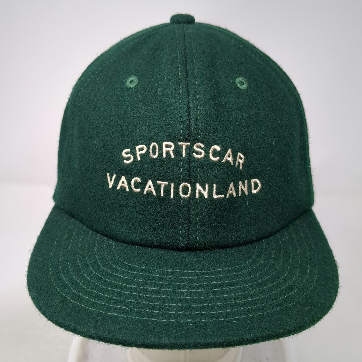 Overcrest SportsCar Vacationland Baseball Cap Green One Size Wool Slideback Hat