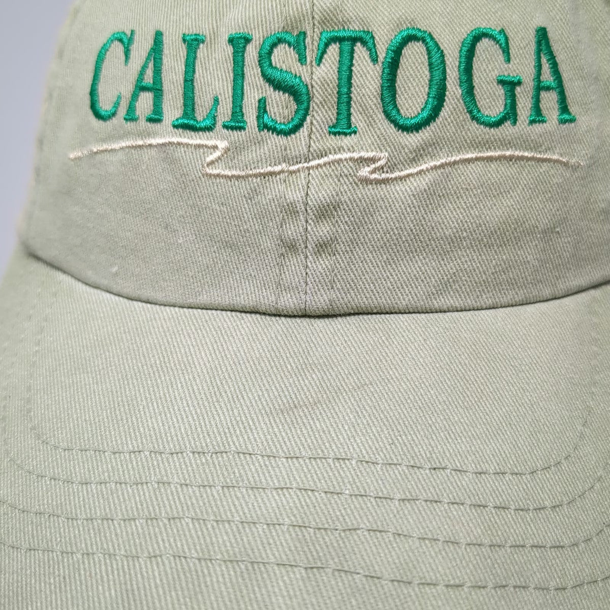 Headgear Baseball Cap Green Beige One Size Slideback Calistoga Cotton Hat