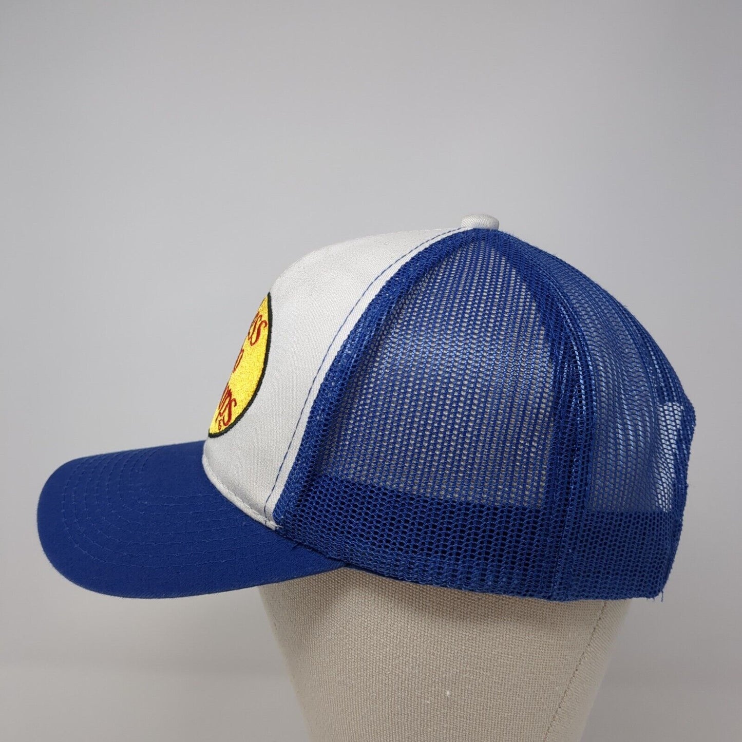 Bass Pro Shops Snapback Trucker Hat Blue OS Adjustable Mesh Back Gone Fishing