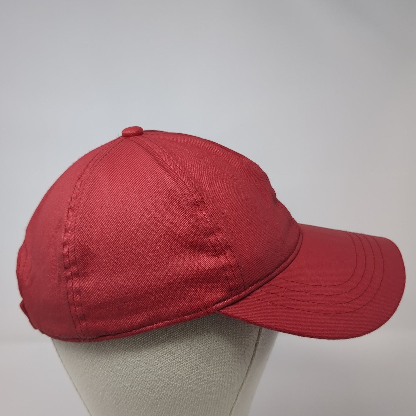 Unbranded Strapback Baseball Cap Red One Size Adjustable Vented Holes Blank