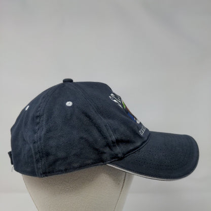 St. John's Fishing Lodge Strapback Hat Blue OSFA Adjustable Embroidered Cotton