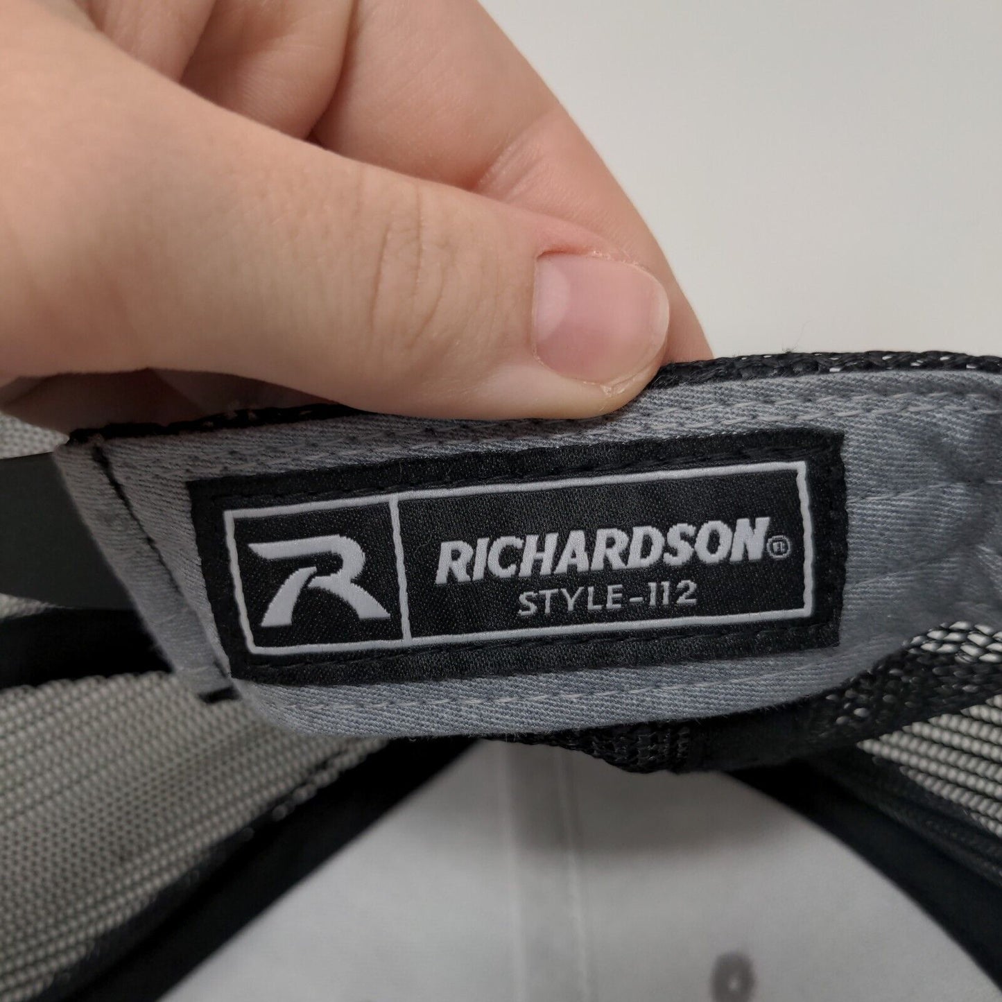 Richardson Snapback Trucker Hat Gray One Size Adjustable Embroidered Mesh Back