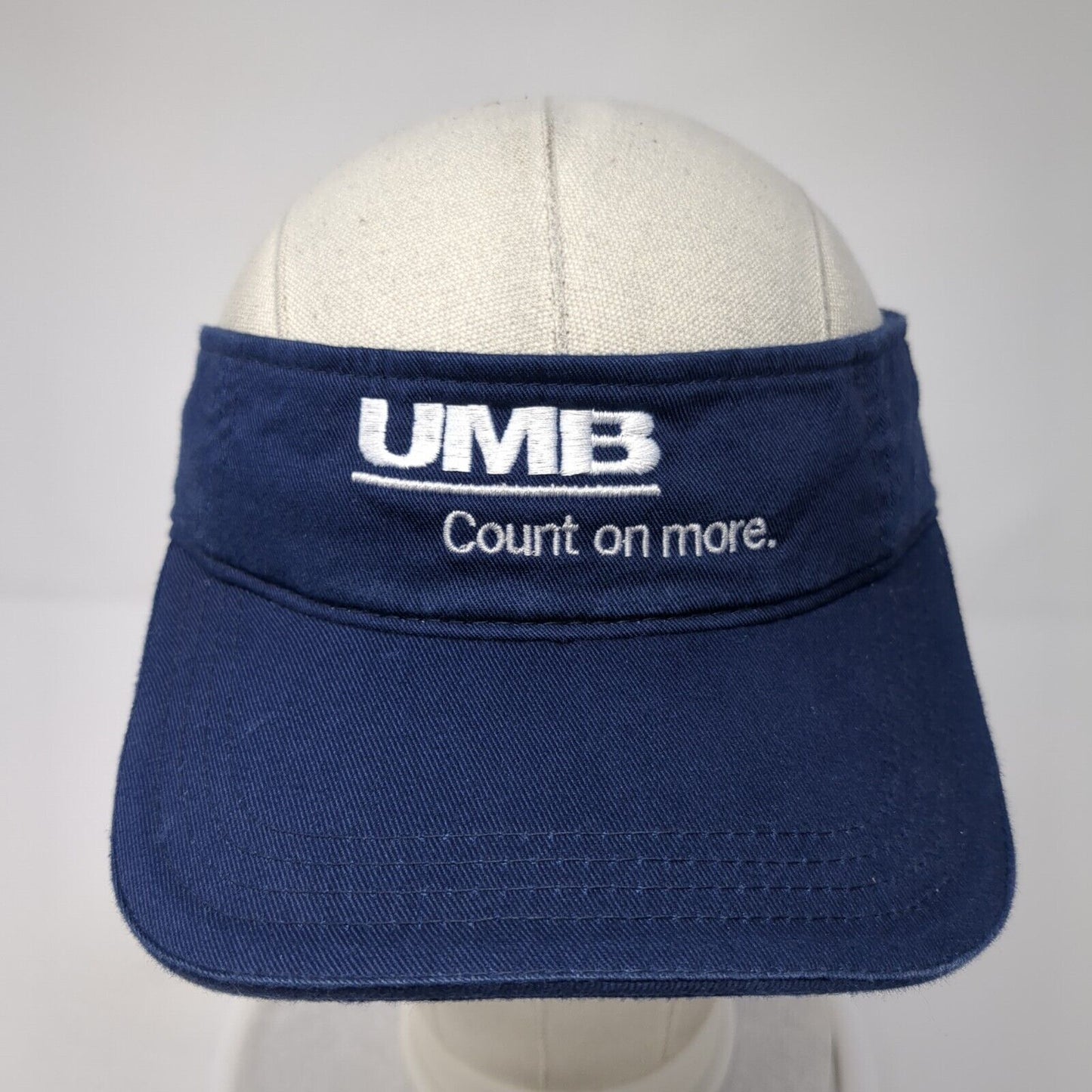 UMB Count On More Strapback Sun Visor Hat Blue One Size Adjustable Sportsman