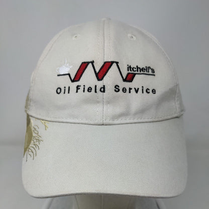 Mitchell's Oil Field Service Strapback Hat Tan One Size One Nation Under God