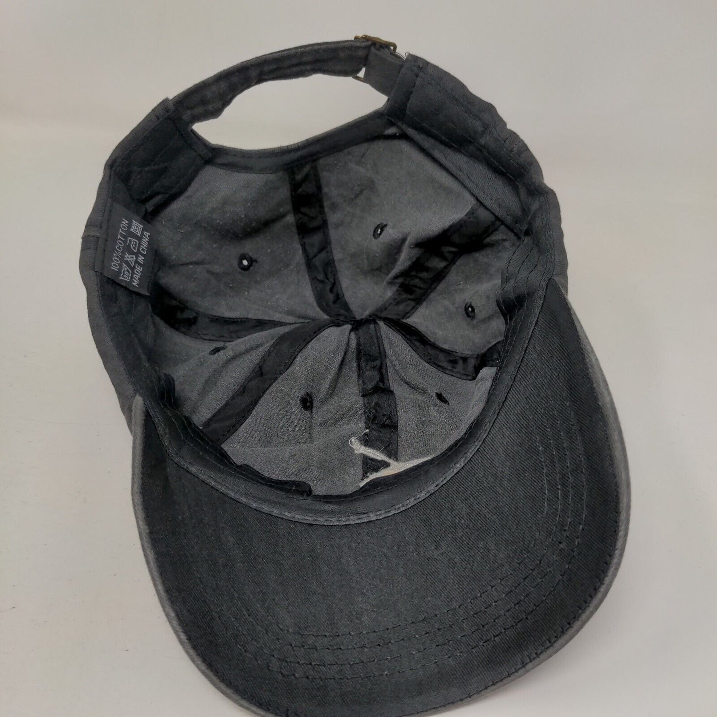 Skeleton Slideback Hat Gray One Size Adjustable Embroidered 6 Panel