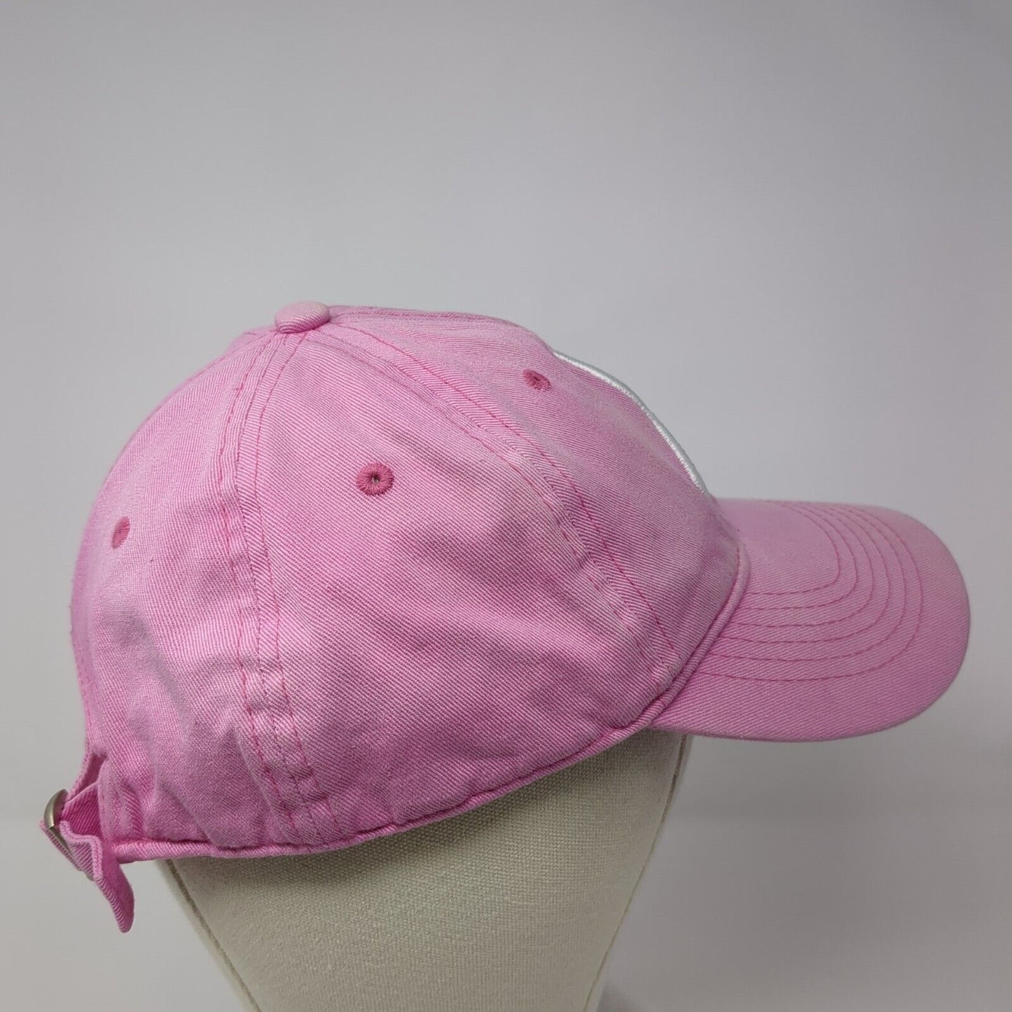 White Ribbon Slideback Hat Pink One Size Adjustable American Crown