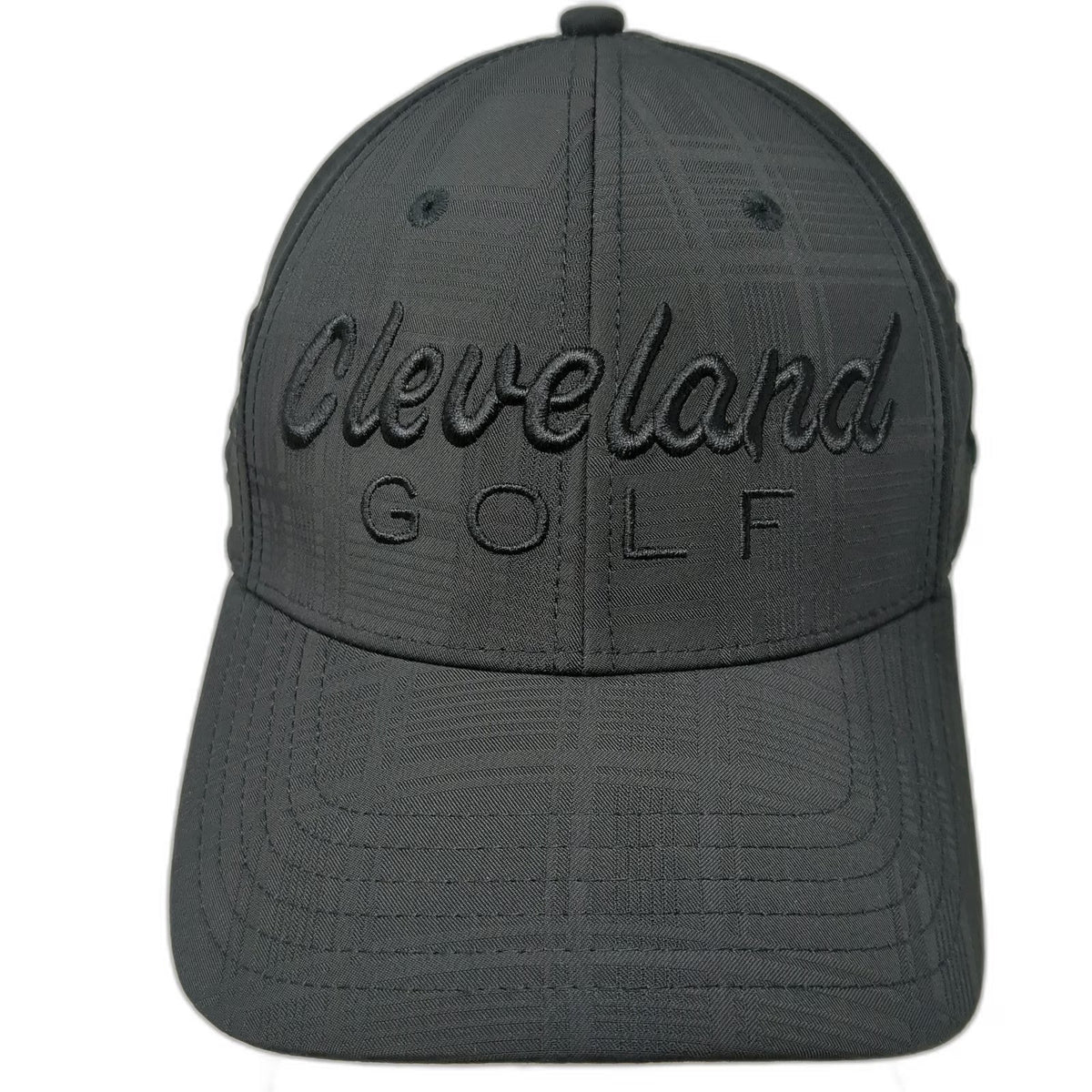 Cleveland Golf Baseball Cap Black M Fitted Textured A-Flex Stretch Fit Hat