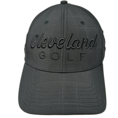 Cleveland Golf Baseball Cap Black M Fitted Textured A-Flex Stretch Fit Hat