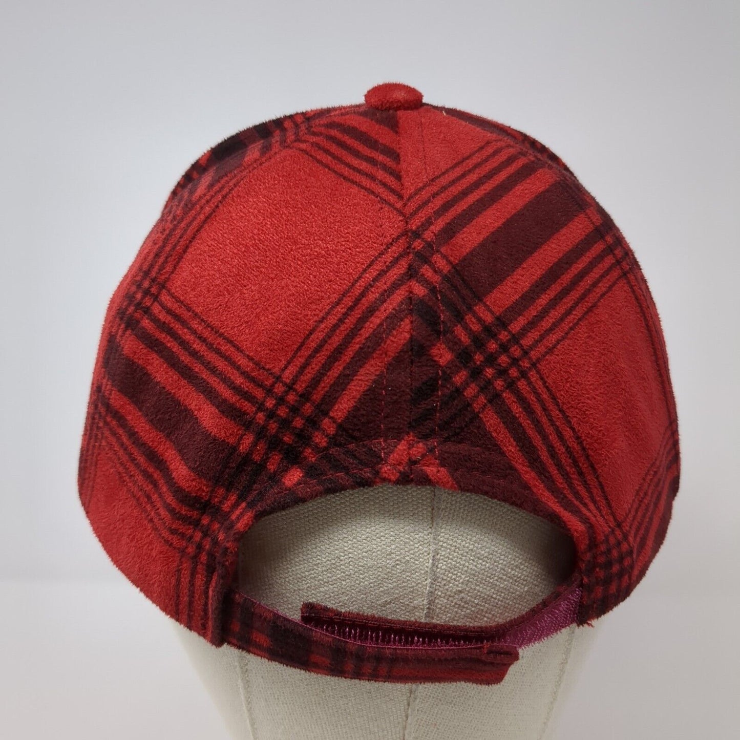 Naughty Nice I Tried Strapback Hat Red OS Adjustable Plaid 6 Panel Polyester