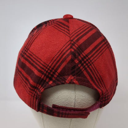 Naughty Nice I Tried Strapback Hat Red OS Adjustable Plaid 6 Panel Polyester