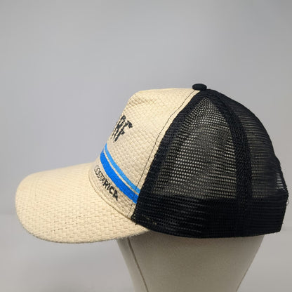 Optimis Souvenirs Trucker Hat Beige One Size Mesh Back Surf Costa Rica Pura Vida