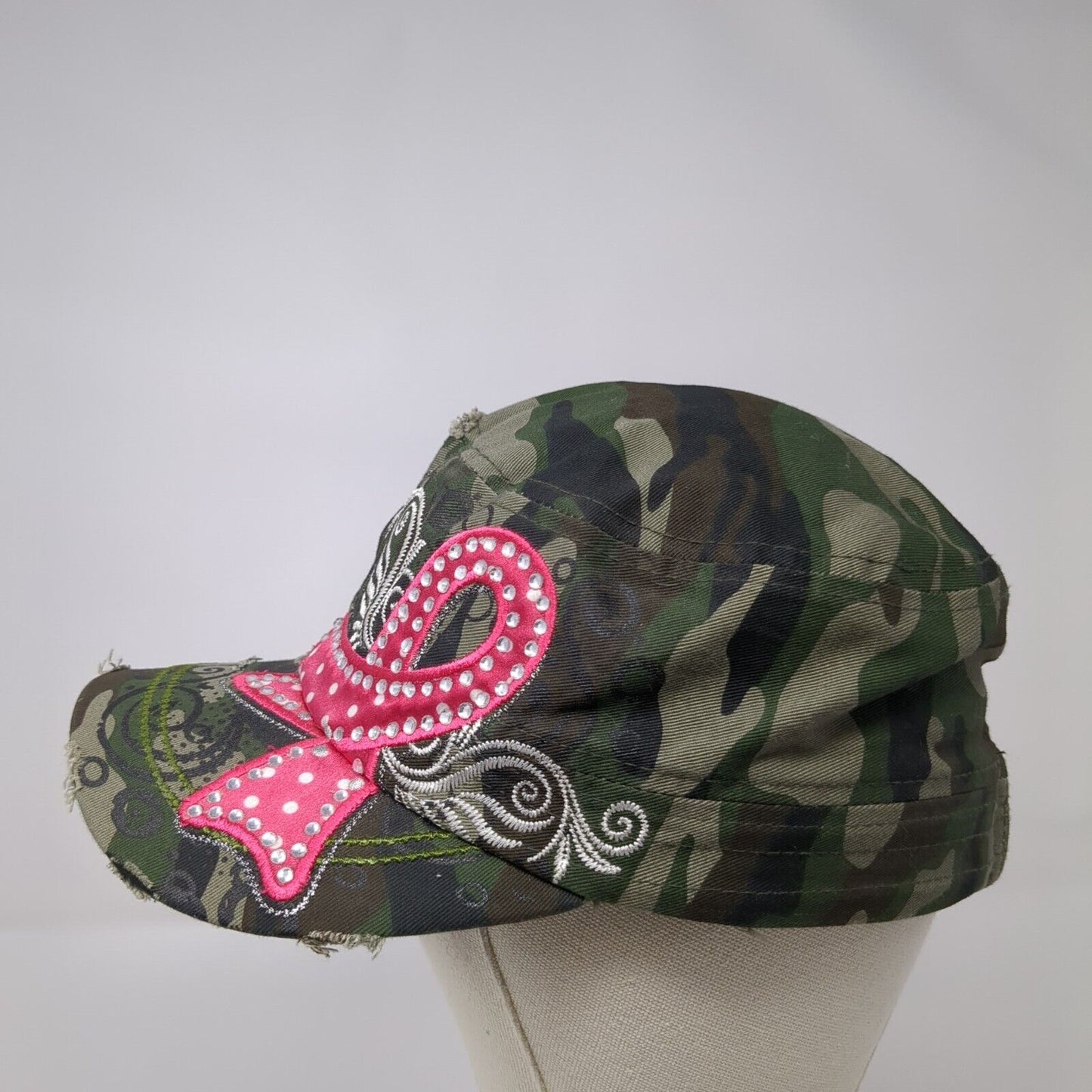 Leader Loga Slideback Cadet Army Cap Hat Camo OSFA Pink Bow Bling