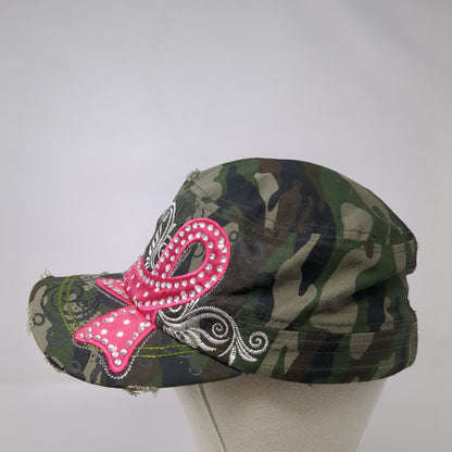 Leader Loga Slideback Cadet Army Cap Hat Camo OSFA Pink Bow Bling