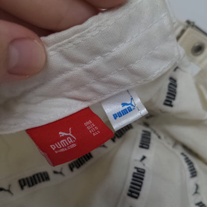 PUMA Slideback Hat White OSFA Adjustable Solid Vent Holes 6 Panel